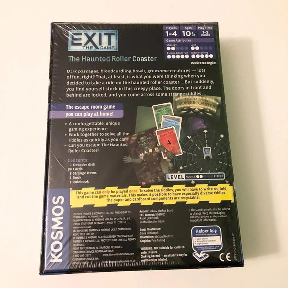 2019 Exit The Game The  Haunted Roller Coaster Card Based Escape Room - Picture 6 of 7